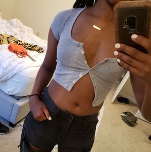 Grey Crop Top